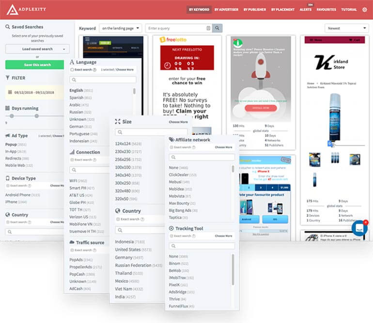 AdPlexity dashboard